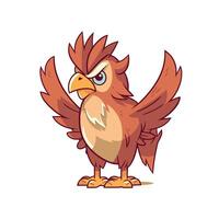 Cartoon bird character with a fierce expression vector