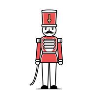 Colorful soldier toy figure with a mustache in red uniform vector