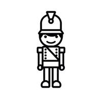 Character representation of a toy soldier in simple design vector