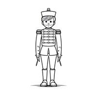 Nutcracker soldier illustration in minimalist design vector