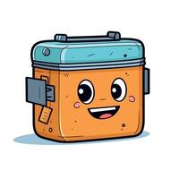 Cute cartoon lunchbox character with a smiling face vector