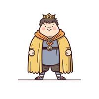 Charming cartoon king character in playful attire vector