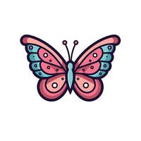 Pink cute butterfly design with intricate patterns vector