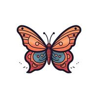 Intricate, colorful butterfly design vector