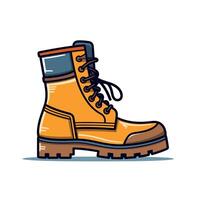 Bright yellow work boot on a flat surface vector
