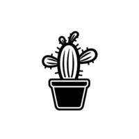 Cactus in a pot against a light background vector