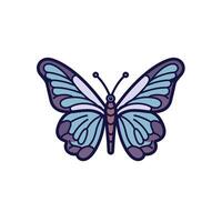 Pueple butterfly with intricate wing patterns vector