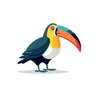 Colorful toucan standing on a white background vector