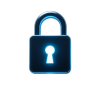 Glowing Blue Padlock Digital Security Icon, Cyber Protection, Online Privacy, Data Encryption, Network Safety, Internet Security, Digital Fortress, Virtual Lock, Secure Access, Password Protection png