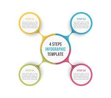 Circle infographic template with four steps or options, process chart vector