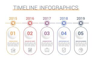Timeline infographics template with numbers in circles vector