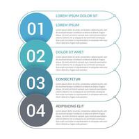 Infographic template with 4 circles with numbers, 4 steps infographics, workflow, process chart vector