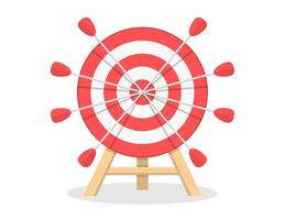 Red target with eight arrows on white background vector