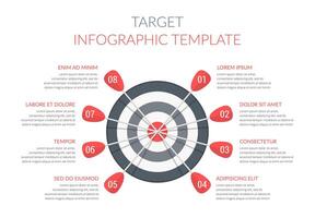 Target with eight arrows with numbers and text, infographic template, vectpr eps10 illustration vector