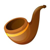 a pipe with a brown handle on a white background vector
