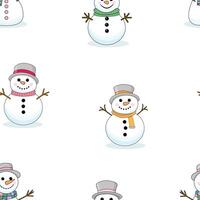 Seamless Christmas pattern with snowmen. Winter pattern for the new year on white background vector