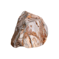 A single piece of stone isolated on background, a natural rock with a rough texture. Stone garden decoration. png