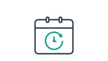 Deadline animated icon. animated icon related to time and date. suitable for user interface, provide visual feedback and more. animation with transparent background video