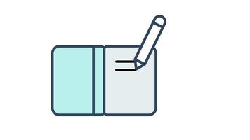 Agenda animated icon. animated icon related to business, time and date. suitable for user interface, provide visual feedback and more. animation with transparent background video