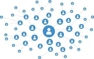 Global network connection concept. Big data visualization. Social network communication between people vector