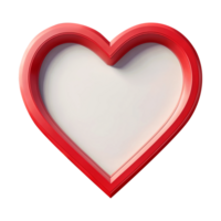 3D red heart shaped frame with empty space for text in valentine's day style png