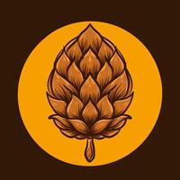 flat design image of hops fruit vector