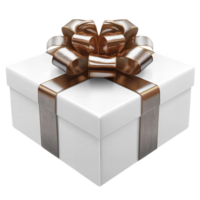 beautifully wrapped gift box with shiny ribbon, perfect for special occasions. This elegant design adds touch of luxury and excitement to any celebration png