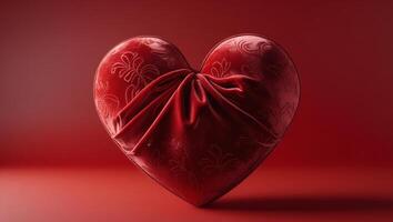 a red heart shaped box on a red background photo