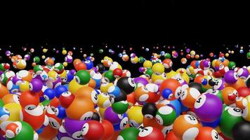 Transition of a Group of Pool Balls in Different Sizes video