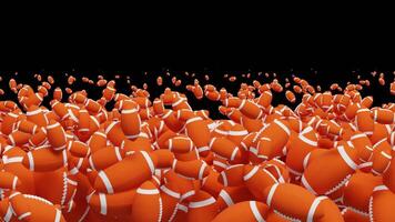 Transition of a Group of American Football Balls in Different Sizes video