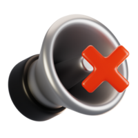 3d rendering general user interface icon concept. 3d render silent icon png