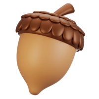 3d rendering autumn icon concept. 3d render acorn icon png