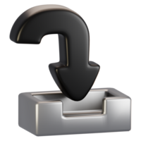 3d rendering general user interface icon concept. 3d render download icon png