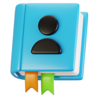3d rendering general user interface icon concept. 3d render contact icon png
