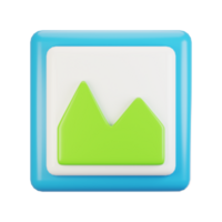 3d rendering general user interface icon concept. 3d render gallery icon png