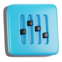 3d rendering general user interface icon concept. 3d render equalizer icon png