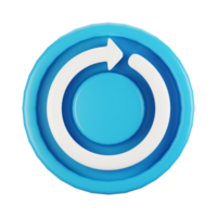 3d rendering general user interface icon concept. 3d render refresh icon png