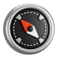 3d rendering general user interface icon concept. 3d render compass icon png