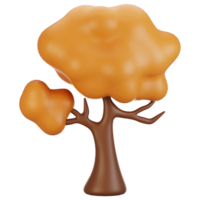 3d rendering autumn icon concept. 3d render autumn tree icon png