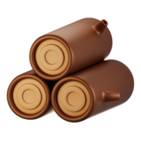 3d rendering autumn icon concept. 3d render wood log icon png