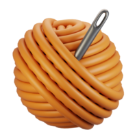3d rendering autumn icon concept. 3d render knitting yarn icon png