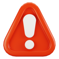 3d rendering general user interface icon concept. 3d render warning icon png