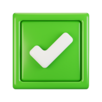 3d rendering general user interface icon concept. 3d render accepted icon png