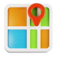 3d rendering general user interface icon concept. 3d render map icon png