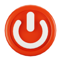 3d rendering general user interface icon concept. 3d render power icon png