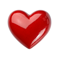 Red Shiny Heart isolated on transparent background png