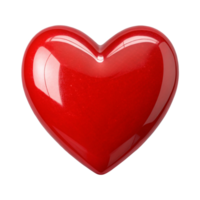 Glossy Red Heart isolated on transparent background png