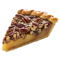 Pecan Pie Slice with Pecans on Top png