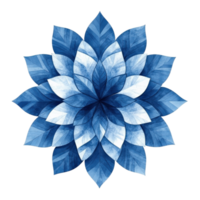 Geometric blue floral design featuring sharp petals and repeating patterns, creating stunning visual effect. Perfect for backgrounds or decorative elements png