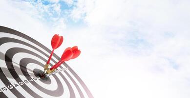 three darts copy space with sky background photo